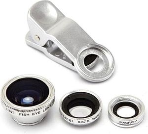 Słuchawka na telefon, z klipsem, srebrna, 3w1, No Name 3