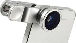 Słuchawka na telefon, z klipsem, srebrna, 3w1, No Name 5