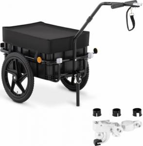 Uniprodo Wózek przyczepka rowerowa transportowa z pudełkiem i odblaskami do 35 kg + plandeka 1