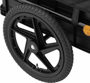 Uniprodo Wózek przyczepka rowerowa transportowa z pudełkiem i odblaskami do 35 kg + plandeka 5