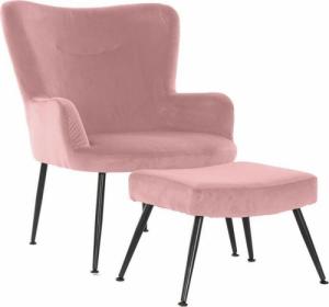 DKD Home Decor Fotel DKD Home Decor Czarny Różowy Metal Aksamit (70 x 60 x 84 cm) (44 x 35 x 33 cm) 1