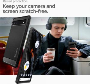 Telefon komórkowy Spigen Spigen Rugged Armor etui na telefon Google Pixel 6A czarny 4