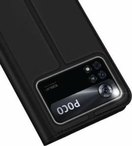 Dux Ducis Etui ochronne z klapką Dux Ducis Skin Pro skórzane do Xiaomi Poco X4 Pro 5G Czarne 3