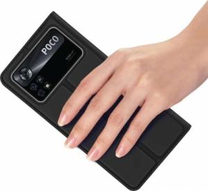 Dux Ducis Etui ochronne z klapką Dux Ducis Skin Pro skórzane do Xiaomi Poco X4 Pro 5G Czarne 6