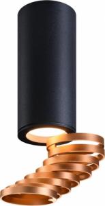 Lampa sufitowa Selsey SELSEY Spot Elvenes czarny z regulowanymi złotymi pierścieniami 1