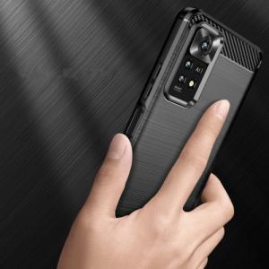 Hurtel Carbon Case elastyczne etui pokrowiec Xiaomi Redmi Note 11 Pro+ 5G / 11 Pro 5G / 11 Pro czarny 3