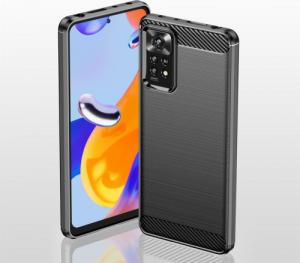 Hurtel Carbon Case elastyczne etui pokrowiec Xiaomi Redmi Note 11 Pro+ 5G / 11 Pro 5G / 11 Pro czarny 6