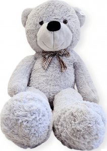 Blue Ride Klasyczny Miś Pluszowy z kokardą 160 cm GIGANT SZARY 7