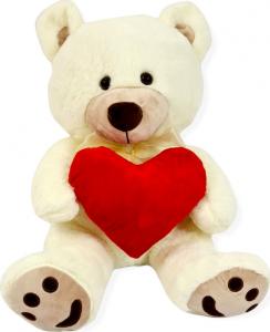 Blue Ride Miś pluszowy Duży Misiek na prezent 50 cm Biały z sercem 3