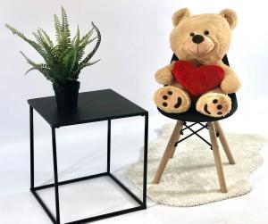 BLUBELL Miś z sercem pluszowy klasyczny Duży Misiek 50 cm Beżowy z sercem 2