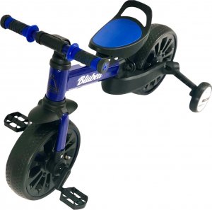 Rowerek biegowy Blue Ride Rower biegowy 4-kołowy 4w1 składany do auta Blubell 110 niebieski 2