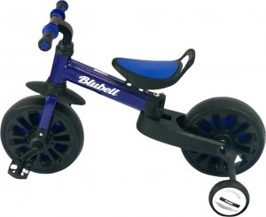 Rowerek biegowy Blue Ride Rower biegowy 4-kołowy 4w1 składany do auta Blubell 110 niebieski 4