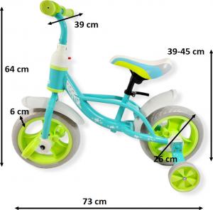 Rowerek biegowy BLUBELL pedały koła pomocnicze 2 w 1 Blubell niebieski 2