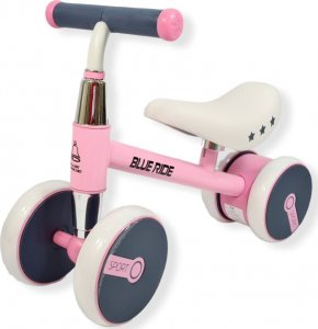 Blue Ride Rowerek biegowy jeździk pchacz dla dzieci 4kołowy 1002 różowy 3