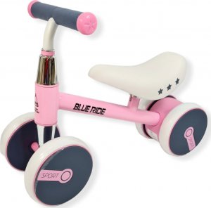 Blue Ride Rowerek biegowy jeździk pchacz dla dzieci 4kołowy 1002 różowy 4