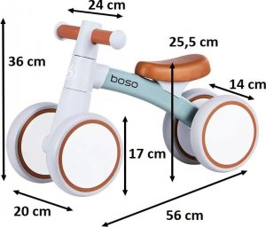 BLUBELL Rowerek biegowy na roczek Premium MILA szary z różowym siodełkiem 9