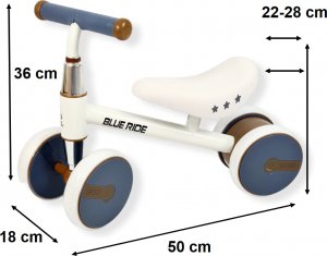 Blue Ride Rowerek chodzik regulowane siodełko prezent na roczek 1002 biały 2