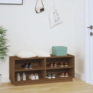vidaXL vidaXL Szafka na buty, miodowy brąz, 110x34x45 cm, lite drewno sosnowe 3