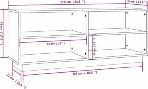 vidaXL vidaXL Szafka na buty, miodowy brąz, 110x34x45 cm, lite drewno sosnowe 8