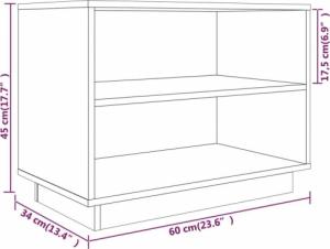 vidaXL Szafka na buty, szara, 60x34x45 cm, lite drewno sosnowe 8