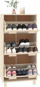 vidaXL vidaXL Szafka na buty, miodowy brąz, 59,5x35x117 cm, lita sosna 4