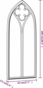 vidaXL vidaXL Lustro ogrodowe, piaskowe, 100x45 cm, żelazne 6