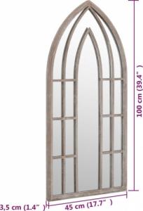 vidaXL vidaXL Lustro ogrodowe, piaskowe, 100x45 cm, żelazne 6