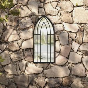 vidaXL vidaXL Lustro ogrodowe, czarne, 70x30 cm, żelazne 2