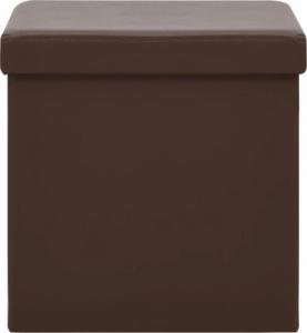 vidaXL vidaXL Składane stołki ze schowkiem, 2 szt., brązowe, PVC 4