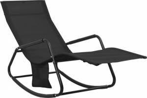 vidaXL vidaXL Leżak, stal i tworzywo textilene, czarny 2