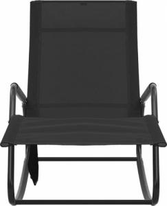 vidaXL vidaXL Leżak, stal i tworzywo textilene, czarny 3