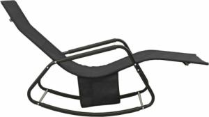 vidaXL vidaXL Leżak, stal i tworzywo textilene, czarny 4