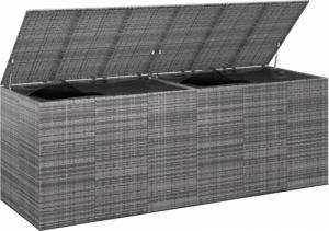 Skrzynia ogrodowa vidaXL vidaXL Skrzynia na poduszki ogrodowe rattan PE, 291x100,5x104cm, szara 3