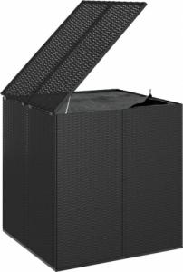 Skrzynia ogrodowa vidaXL vidaXL Skrzynia na poduszki ogrodowe rattan PE 100x97,5x104 cm, czarna 3