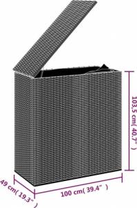 Skrzynia ogrodowa vidaXL vidaXL Skrzynia na poduszki ogrodowe, rattan PE, 100x49x103,5 cm, brąz 5