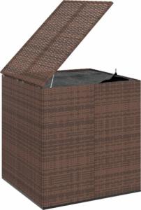 Skrzynia ogrodowa vidaXL vidaXL Skrzynia na poduszki ogrodowe, rattan PE, 100x97,5x104 cm, brąz 3
