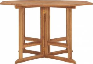 vidaXL Składany stół ogrodowy, 110x110x75 cm, lite drewno tekowe 2