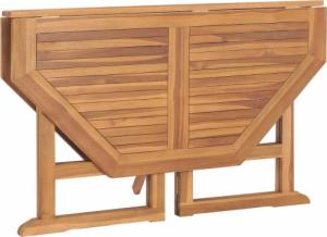 vidaXL Składany stół ogrodowy, 110x110x75 cm, lite drewno tekowe 5