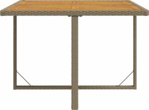 vidaXL vidaXL Stół ogrodowy, beżowy, 109x107x74 cm, polirattan i lita akacja 5