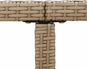 vidaXL vidaXL Stół ogrodowy, beżowy, 109x107x74 cm, polirattan i lita akacja 7