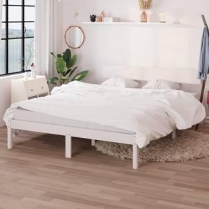 vidaXL vidaXL Rama łóżka, biała, lite drewno sosnowe, 160 x 200 cm 1