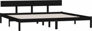 vidaXL 810166 Bed Frame Black Solid Wood Pine 180x200 cm 6FT Super King 3