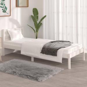 vidaXL vidaXL Rama łóżka, lite drewno sosnowe, 75x190 cm, biała, pojedyncza 1