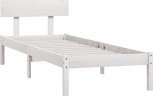 vidaXL vidaXL Rama łóżka, biała, lite drewno sosnowe, 90 x 200 cm 3