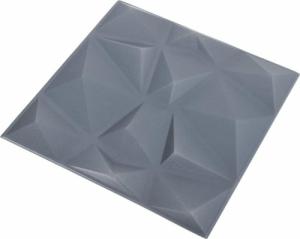 vidaXL vidaXL Panele ścienne 3D, 12 szt., 50x50 cm, szary diament, 3 m 3