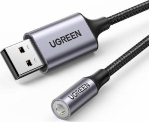 Kabel USB Ugreen USB-A - mini Jack 3.5 mm Czarno-srebrny (30757) 1