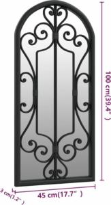 vidaXL vidaXL Lustro ogrodowe, czarne, 100x45 cm, żelazna rama 6