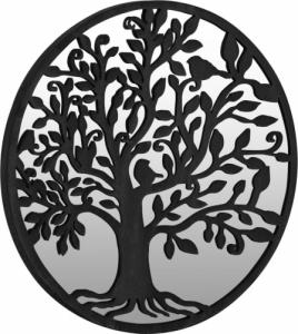 vidaXL vidaXL Lustro ogrodowe, czarne, 40x2,5 cm, okrągła żelazna rama 3