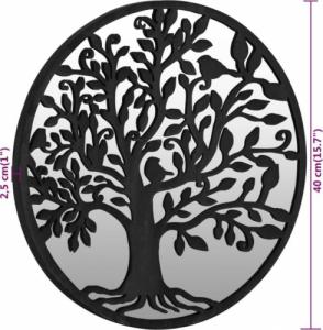 vidaXL vidaXL Lustro ogrodowe, czarne, 40x2,5 cm, okrągła żelazna rama 6