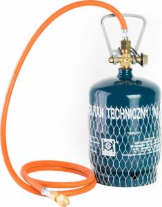 Meva Podłączenie redukcja do butli gazowej turystycznej G 3/8" L - 7/16" wąż 1,5m 6